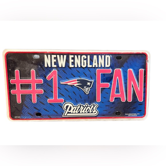 New England Patriots Other - New England Patriots Fan License Plate Pats #1 Fan